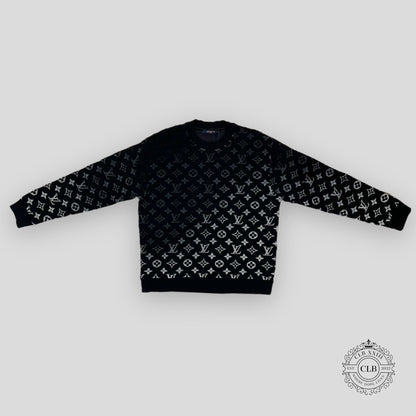 Louis Vuitton Gradient Monogram Fil Coupe Crewneck in Black