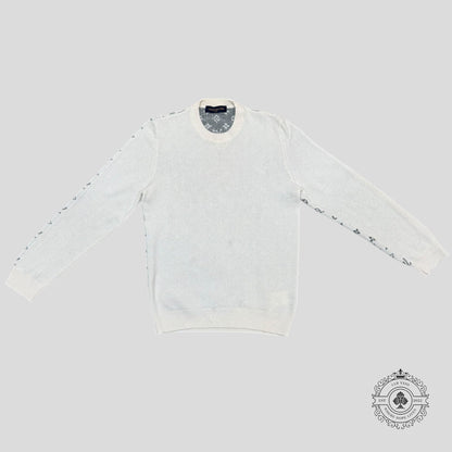Louis Vuitton Half Monogram Cashmere Sweater in White