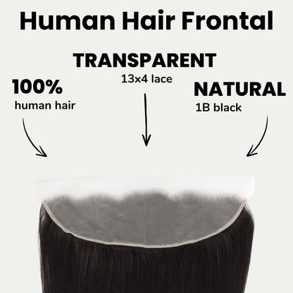 Malaysian Straight 13x4 Transparent Lace Human Hair Frontal