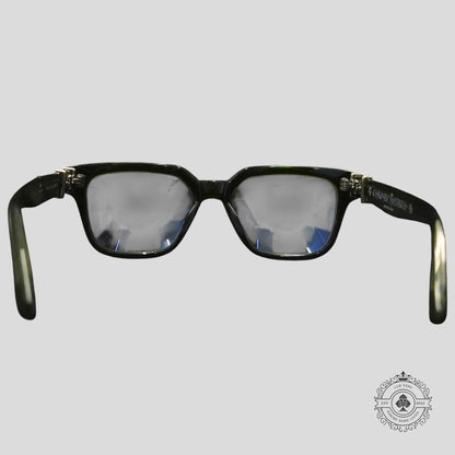 Chrome Hearts Diamond Embellished Vagillionaire II Glasses in Green/Silver