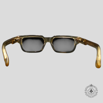 Chrome Hearts 2 Thick Sunglasses in Clear/Gold