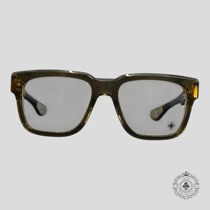 Chrome Hearts Box Officer Sunglasses in Clear Olive/Silver