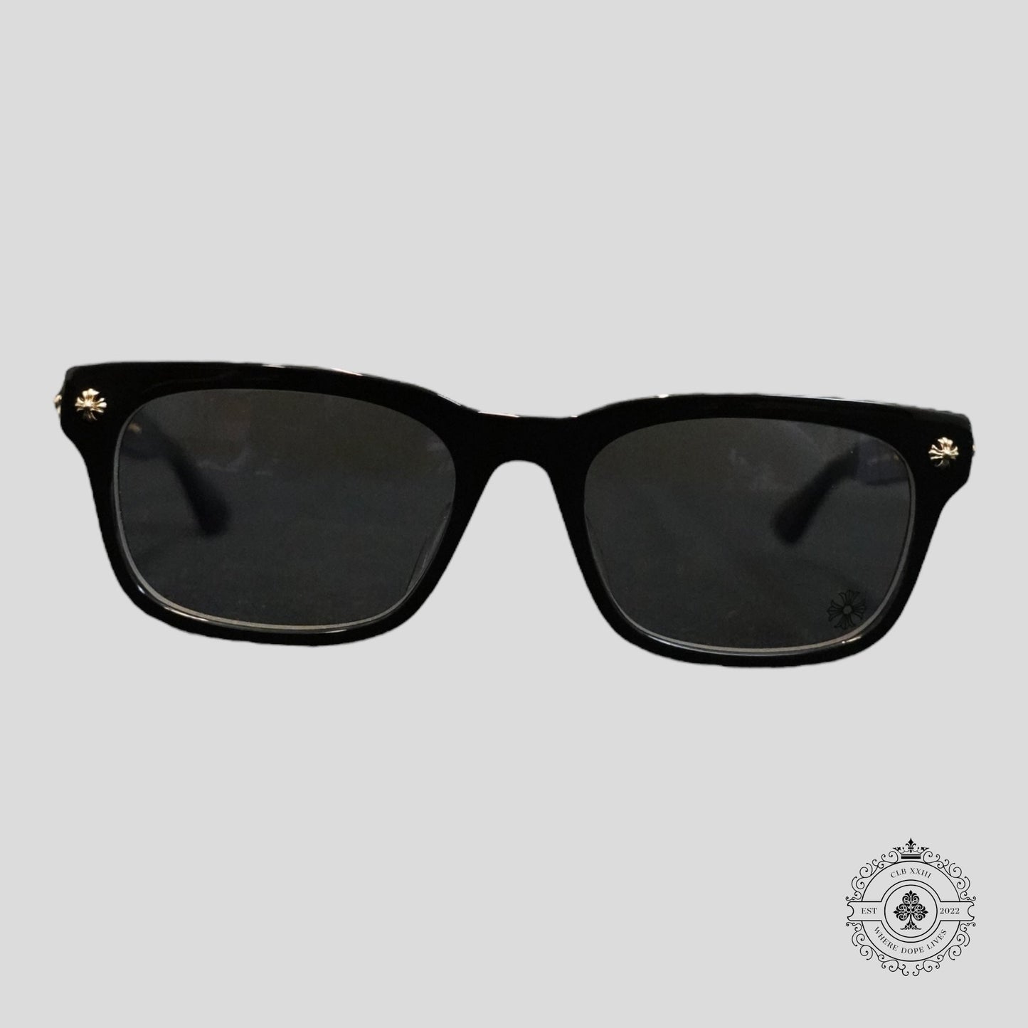 Chrome Hearts Vagilante Glasses in Black/Gold