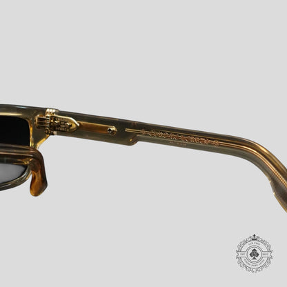 Chrome Hearts 2 Thick Sunglasses in Clear/Gold
