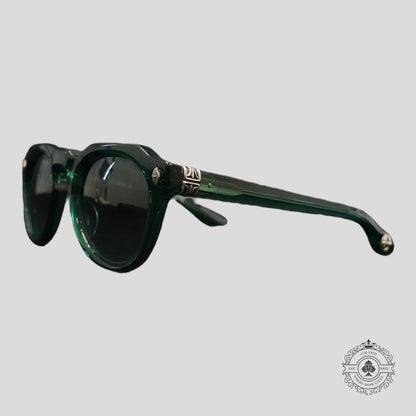 Chrome Hearts Lizard Boot Sunglasses in Marine Green/Silver
