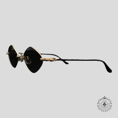 Chrome Hearts Diamond Dog Sunglasses in Black/Gold