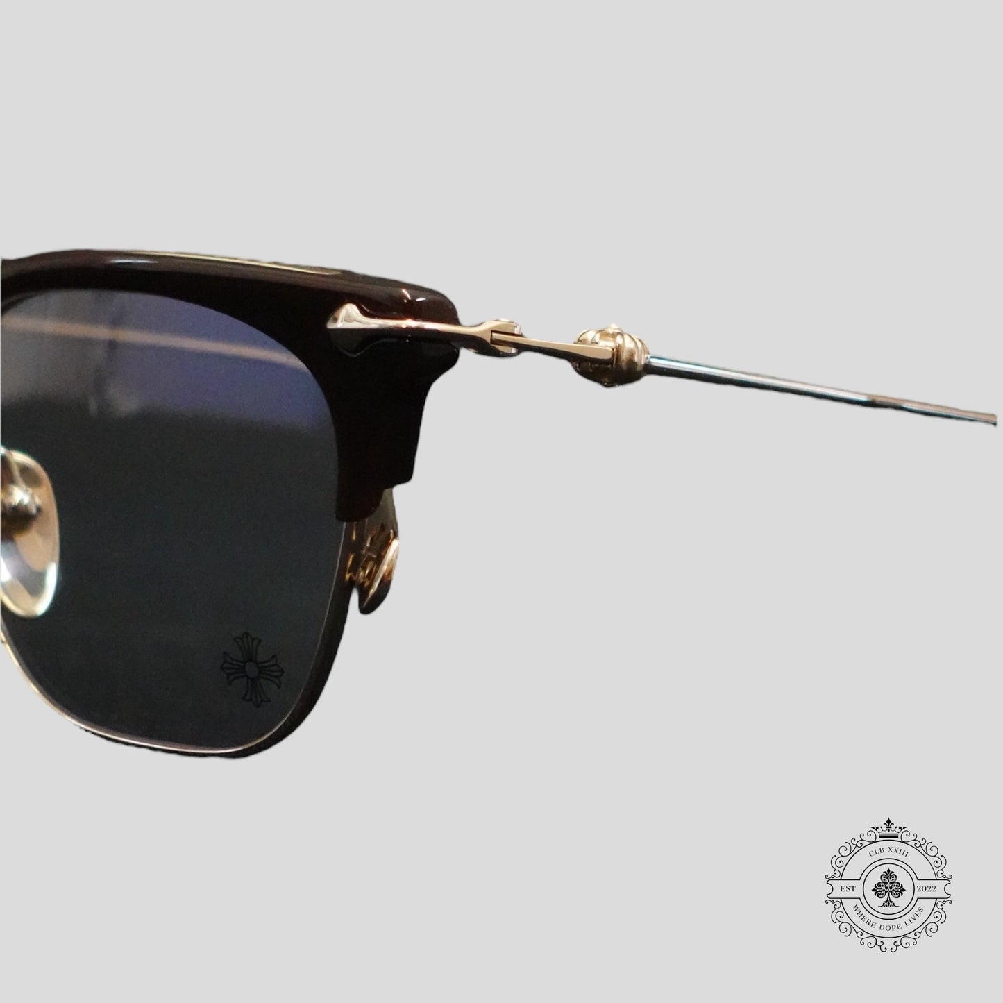 Chrome Hearts Sluntradiction Sunglasses in Brown/Gold
