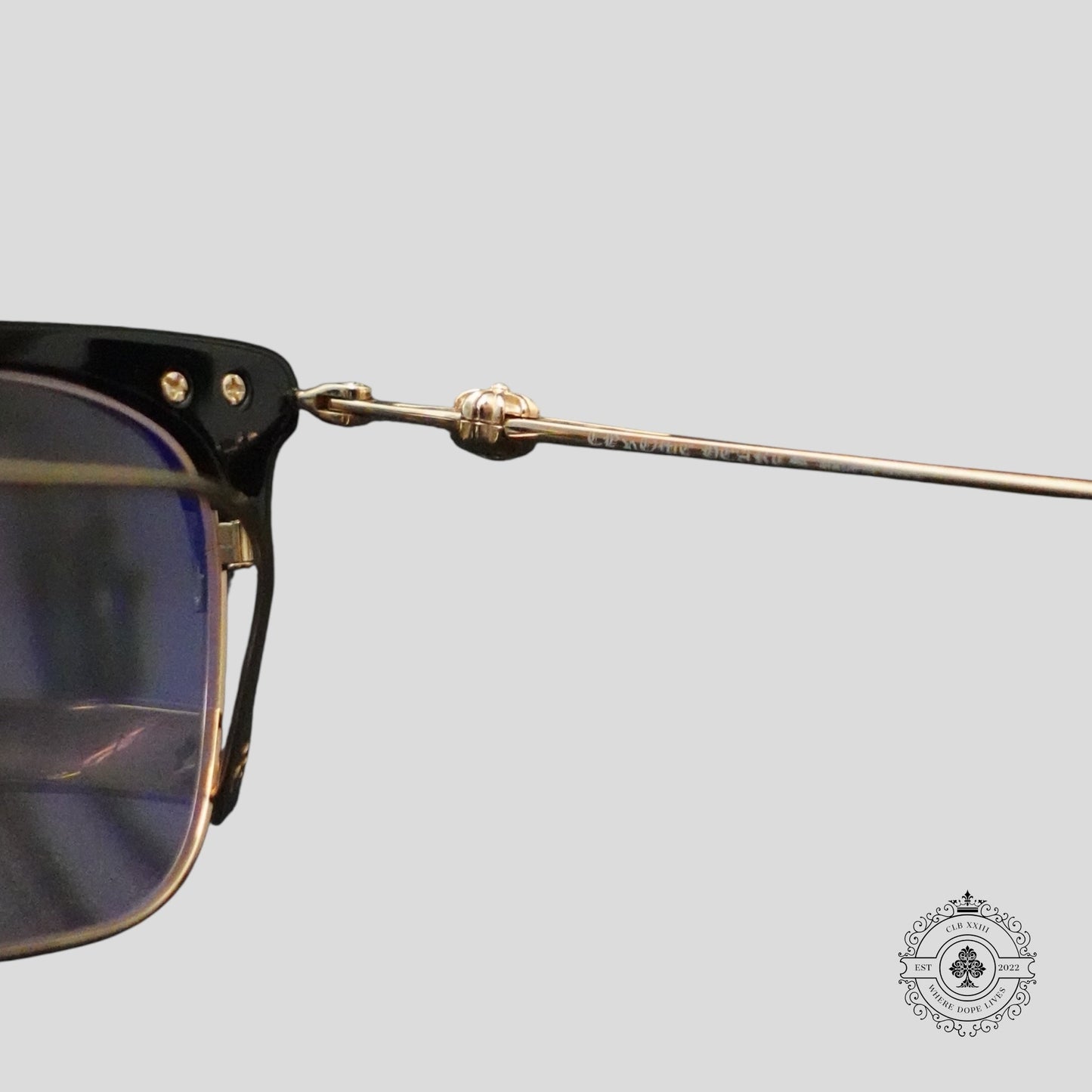 Chrome Hearts Sluntradiction Glasses in Black/Gold