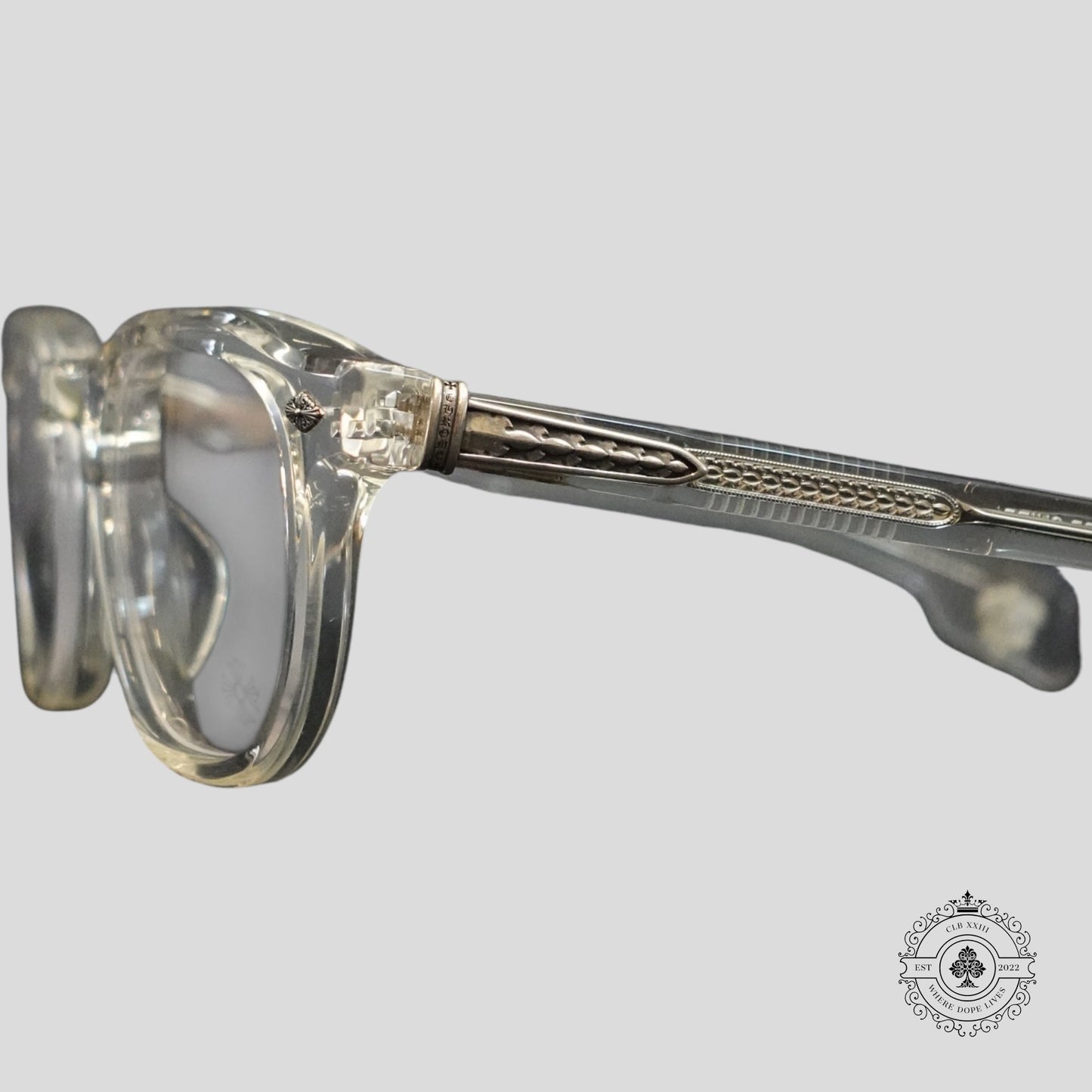 Chrome Hearts Chirp Chirp Glasses in Clear/Silver