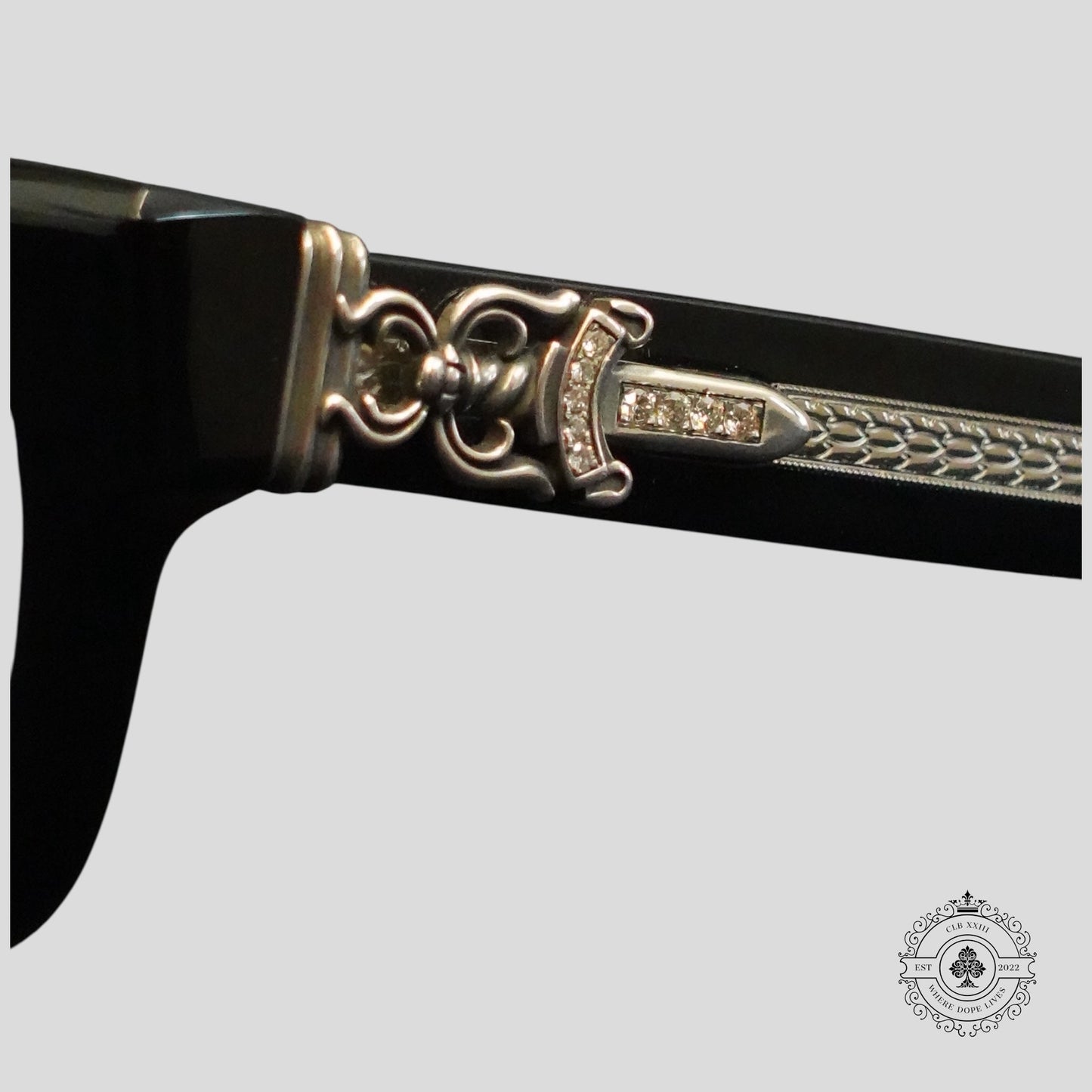Chrome Hearts Diamond Embellished Cuntvoluted Glasses in Black/Silver