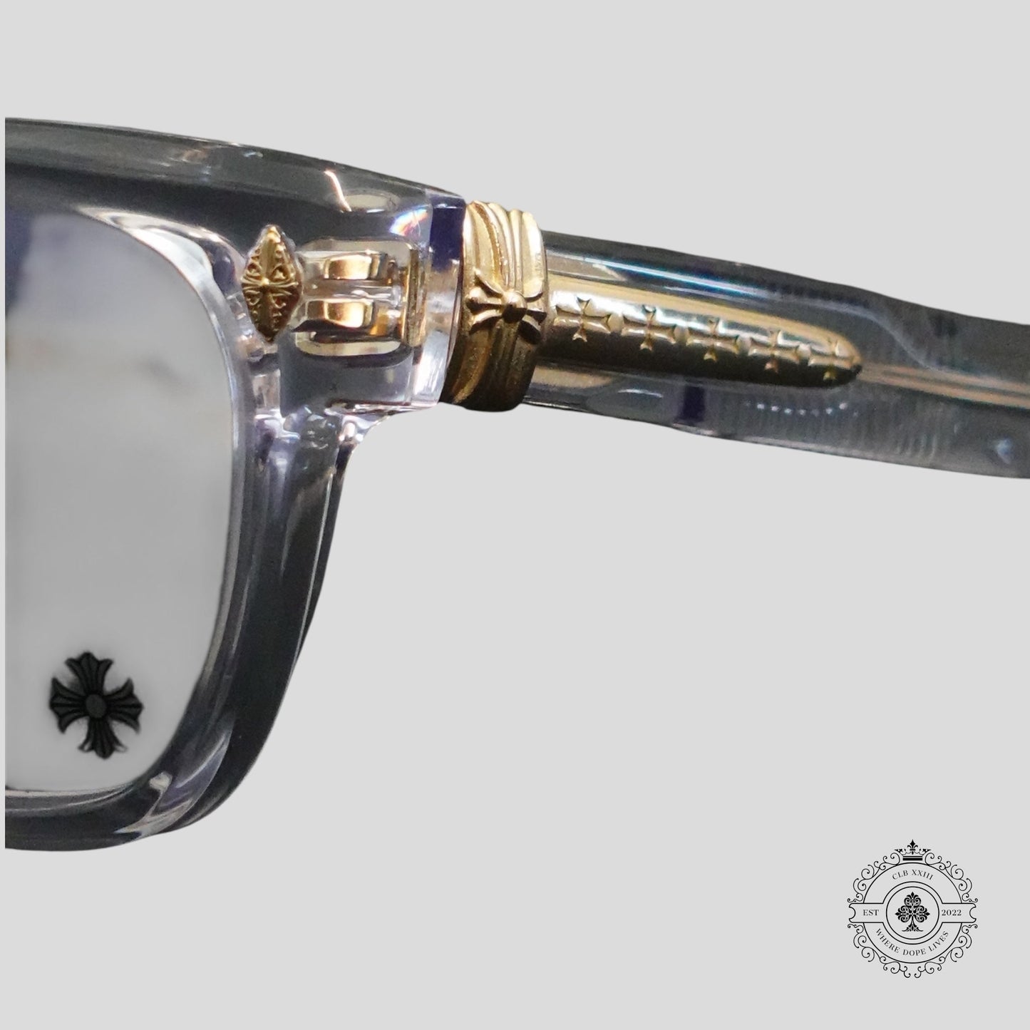Chrome Hearts Pen 15 Sunglasses in Clear/Gold