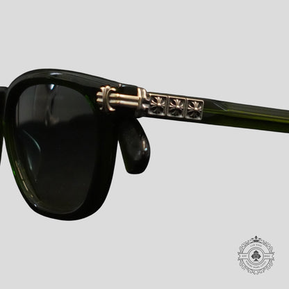 Chrome Hearts Smoke Show Sunglasses in Green/Silver