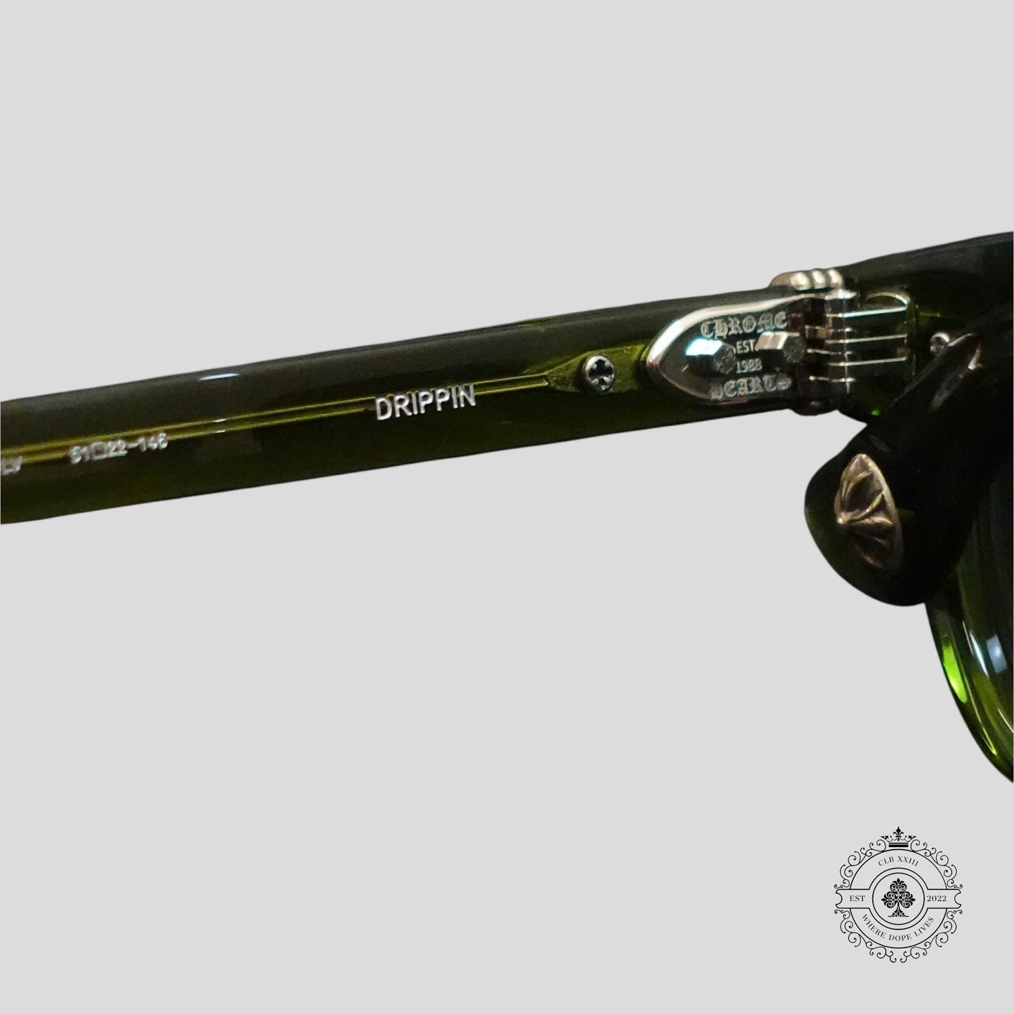 Chrome Hearts Drippin Glasses in Green/Silver