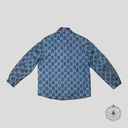 Gucci Jacquard Denim Jacket in Medium Wash
