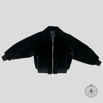 Louis Vuitton Monogram Mink Bomber Jacket in Black