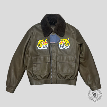 Louis Vuitton Tiger Patch Leather Blouson in Brown