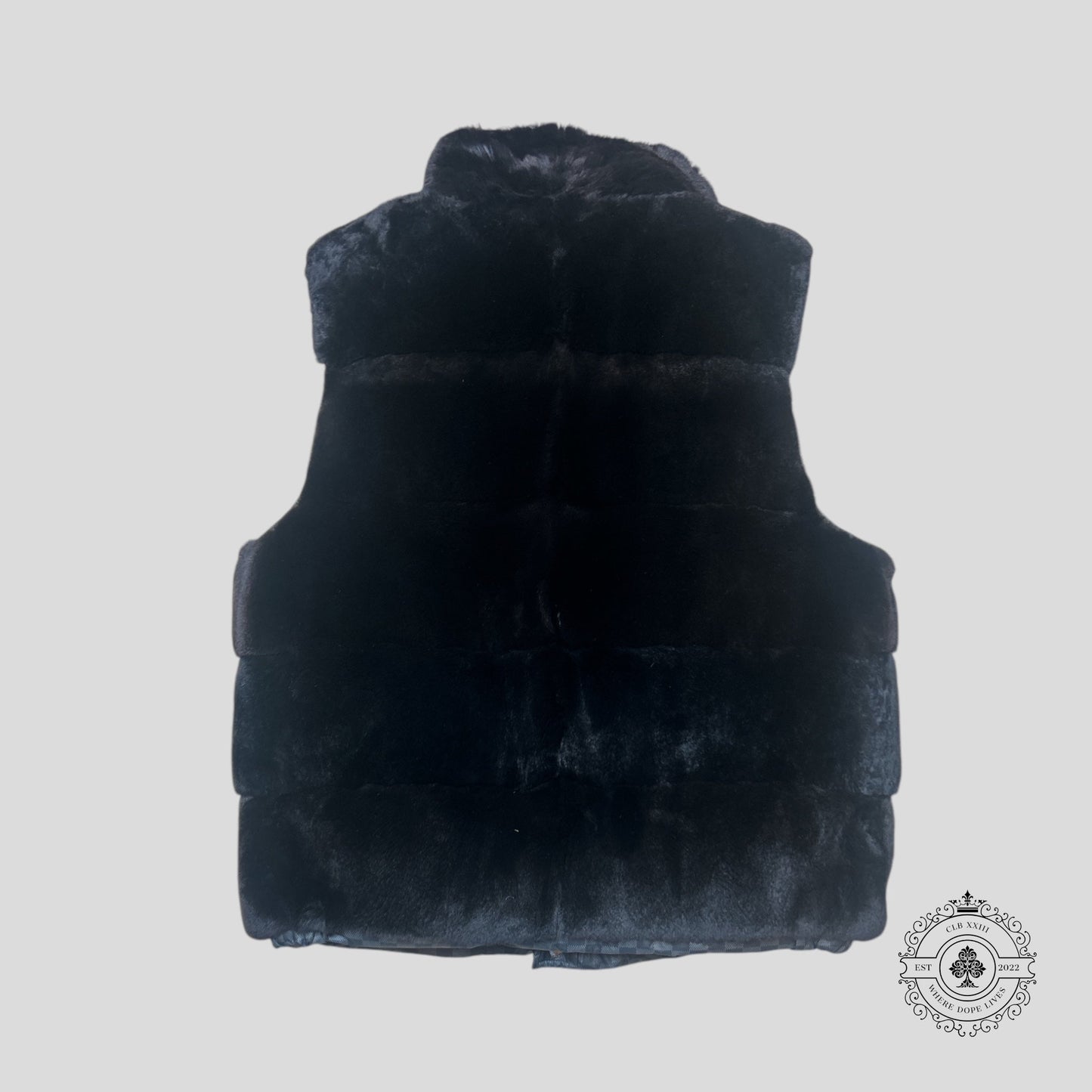 Louis Vuitton Rabbit Fur Reversible Damier Vest in Black