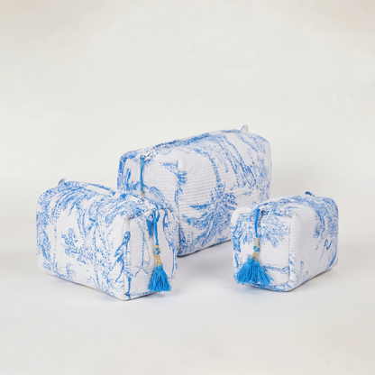 KIT DE 3 COSMETIQUERAS "PARIS AZUL"