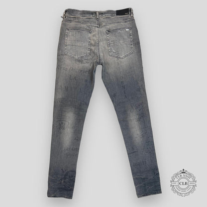 Amiri Military Stencil Jeans in Grey