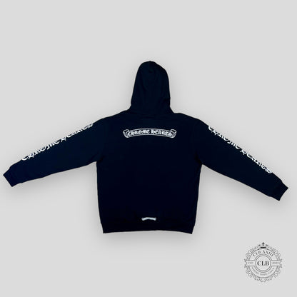 CHROME HEARTS SCROLL LOGO HOODIE - BLACK / WHITE