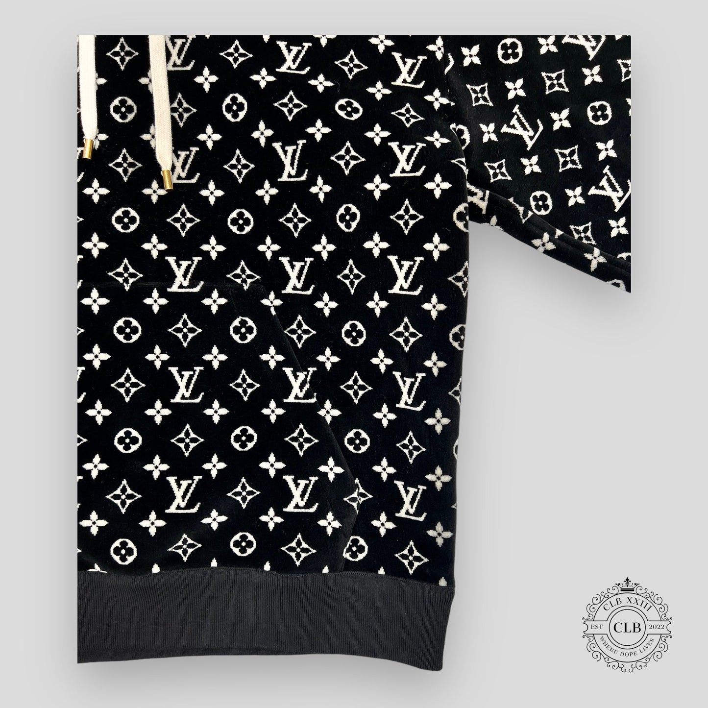 Louis Vuitton Monogram Toweling Hoodie in Black