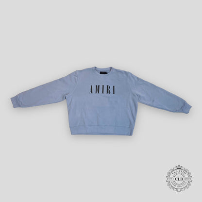 Amiri Core Logo Crewneck in Dusty Blue