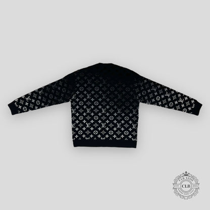 Louis Vuitton Gradient Monogram Fil Coupe Crewneck in Black