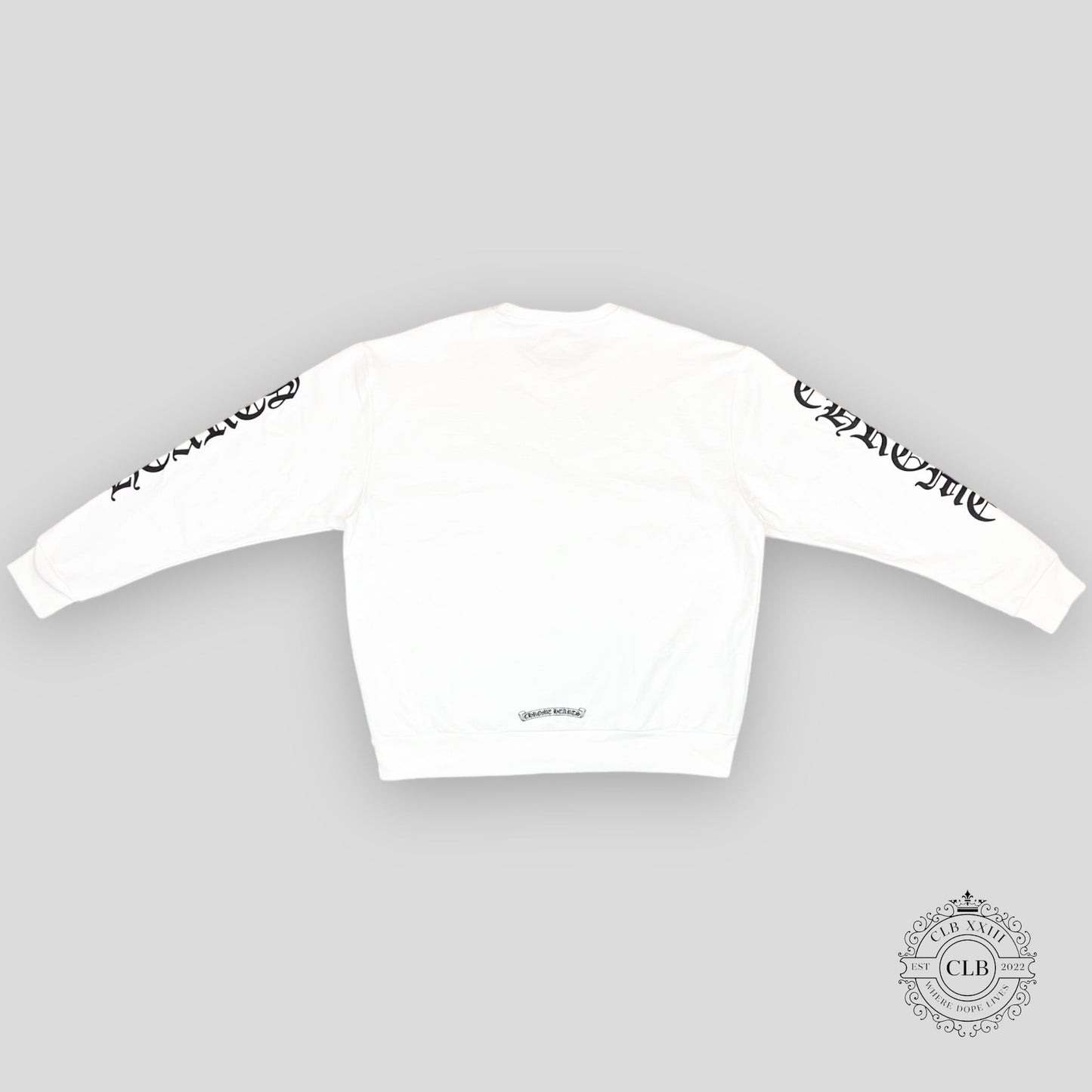 CHROME HEARTS NECK LOGO CREWNECK SWEATSHIRT - WHITE