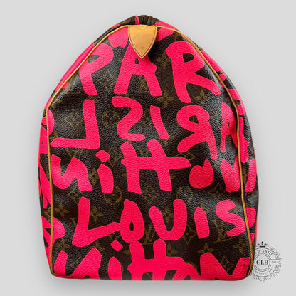 Louis Vuitton Graffiti Monogram Keepall 50 in Pink