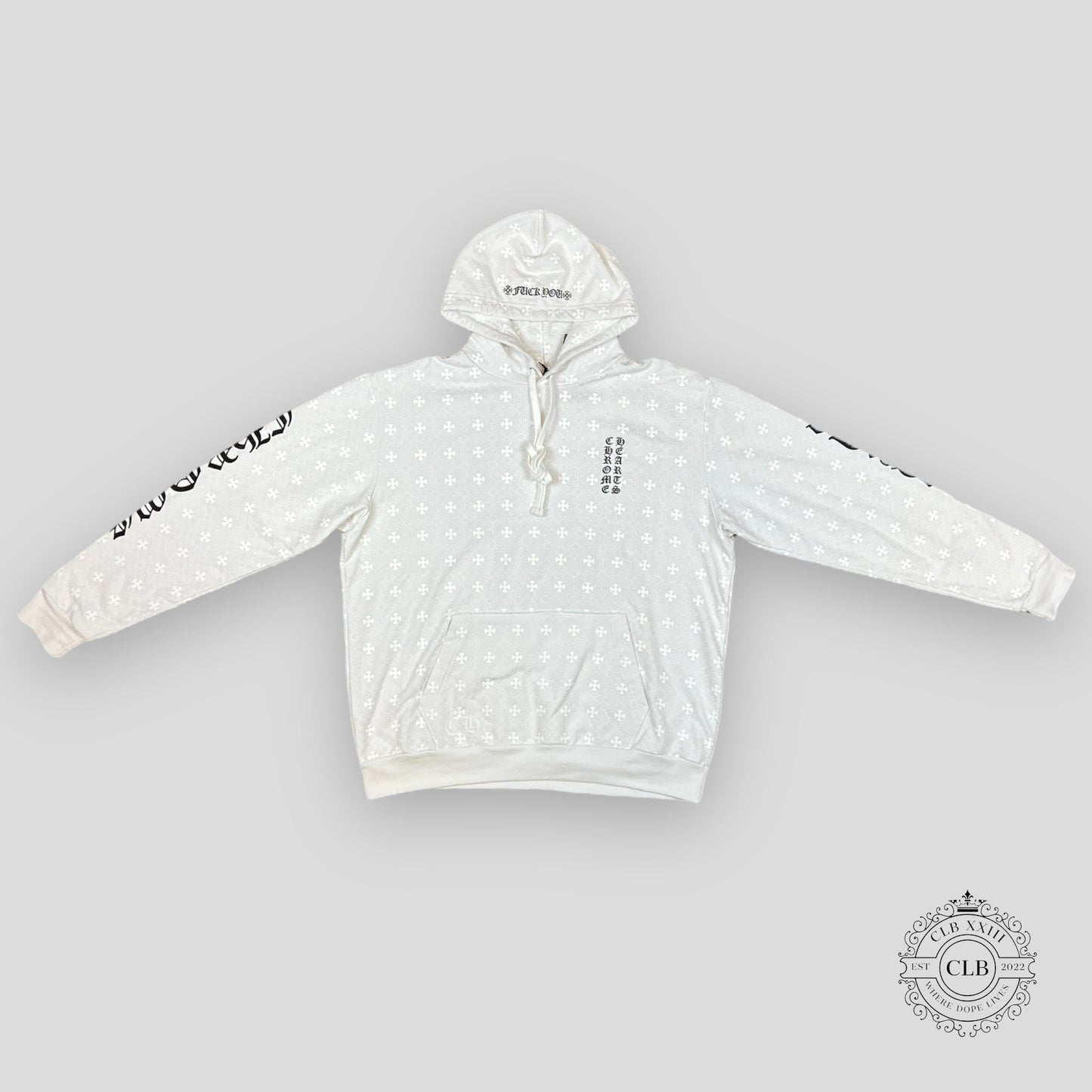 Chrome Hearts Cross Monogram Hoodie in White