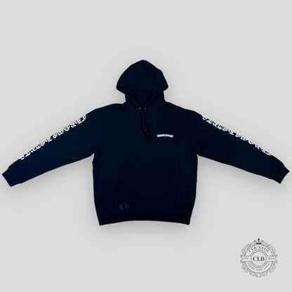 CHROME HEARTS SCROLL LOGO HOODIE - BLACK / WHITE