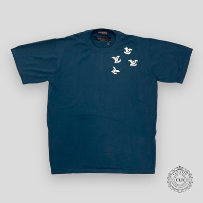 LOUIS VUITTON SIGNATURE SS KNIT CREWNECK - BLUE