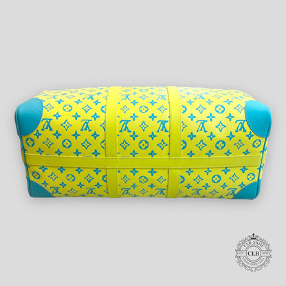 Louis Vuitton Lime Green Monogram Keepall Bandouliere 50