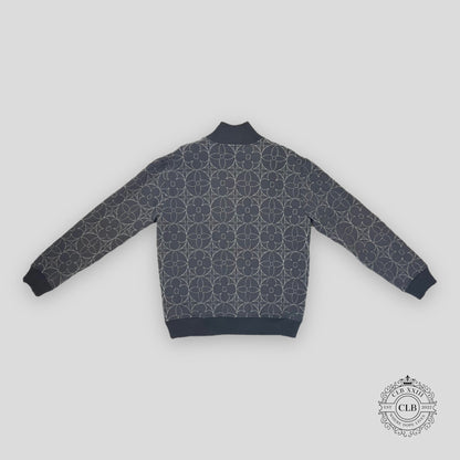 LOUIS VUITTON ZIP THROUGH MONOGRAM FLOWER JACKET - GREY