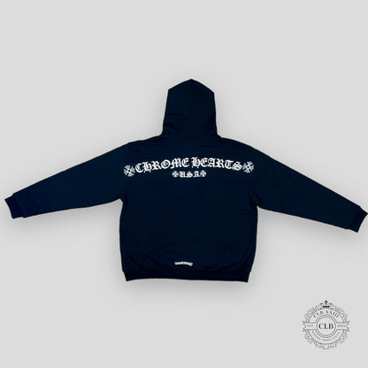 CHROME HEARTS LOGO ZIP-UP HOODIE - BLACK