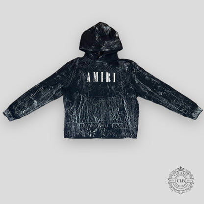 Amiri Cracked Dye Core Logo Hoodie in Black