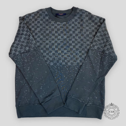 LOUIS VUITTON DAMIER SPREAD PRINTED SWEATSHIRT - GREY