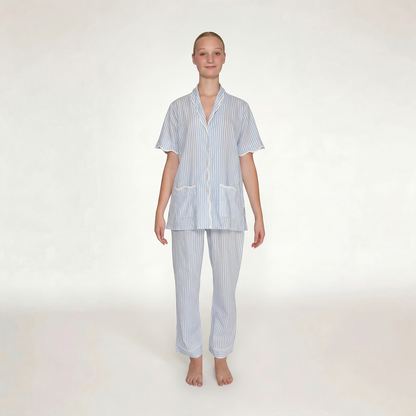PIJAMA "CLASSIC BABY BLUE STRIPE" SHORT SLEEVE