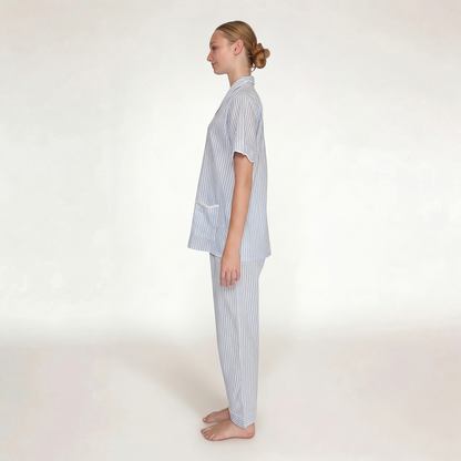 PIJAMA "CLASSIC BABY BLUE STRIPE" SHORT SLEEVE
