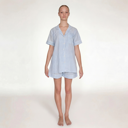 PIJAMA "CLASSIC STRIPE BLUE" CON SHORT